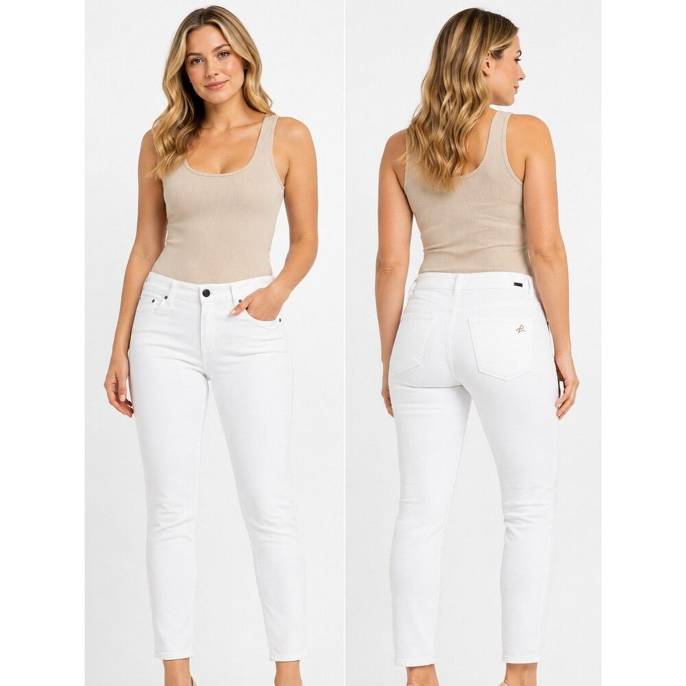 DL1961 Angel Mid Rise Skinny Ankle Jeans Women White Milk Stretch Size 29